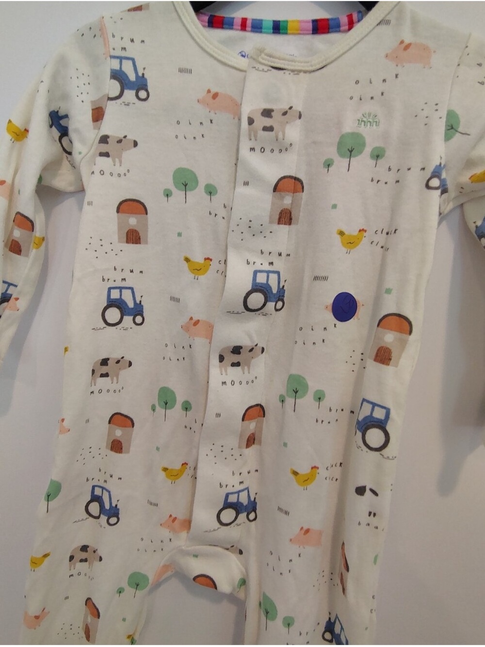 Magnetic Me Cream Footed One-Piece with Farm Tractor and Animal Print - Picture 2 of 3